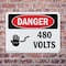 Signmission 480 Volts Danger Sign, Plastic, 10in W x 7in L, 2PK OS-2PACK-DS-P-710-L-1013 - alternate 4
